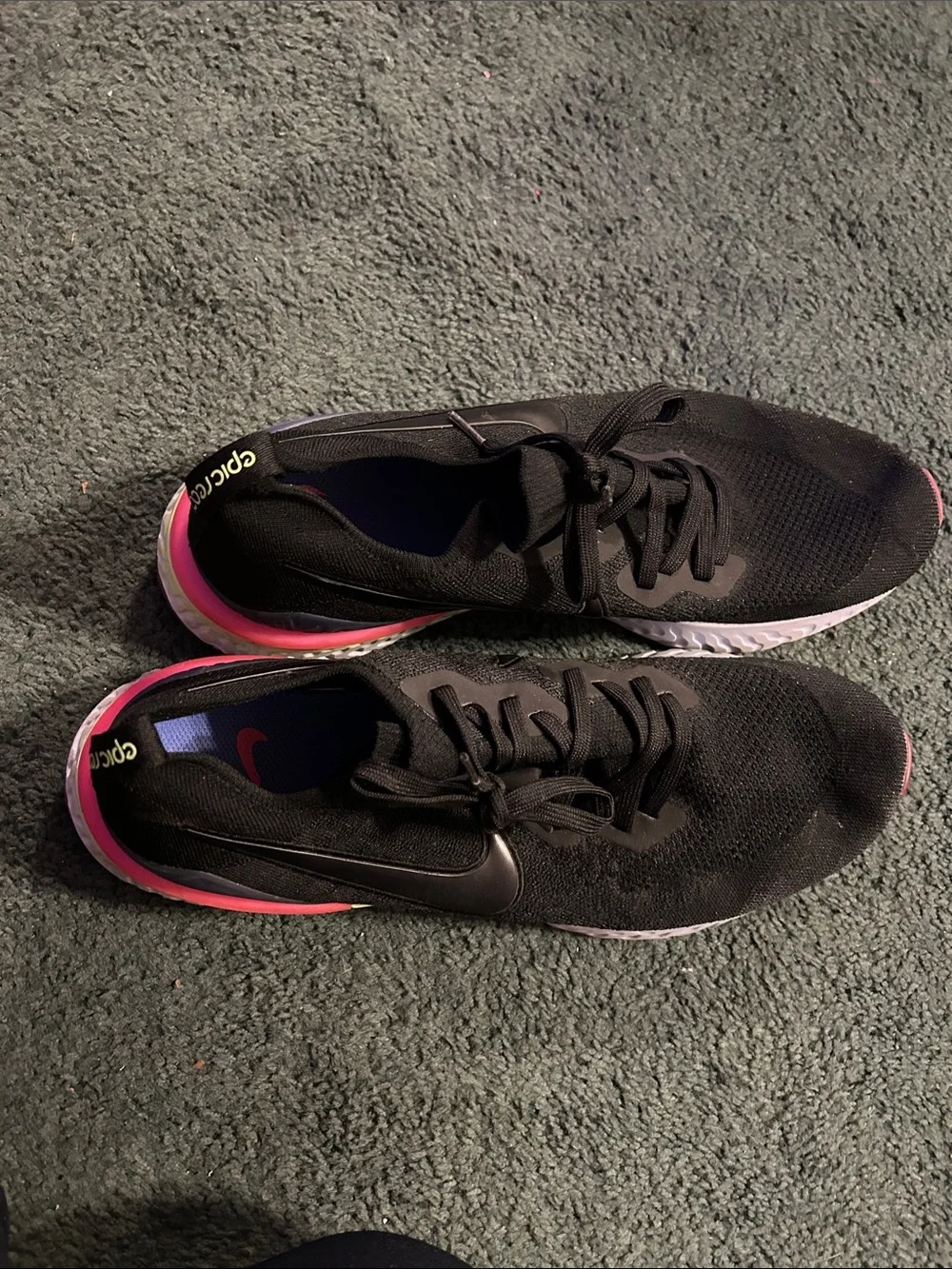 Nike Men’s Black with Pink Accent Athletic Sneakers